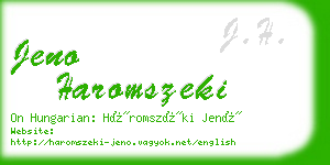 jeno haromszeki business card